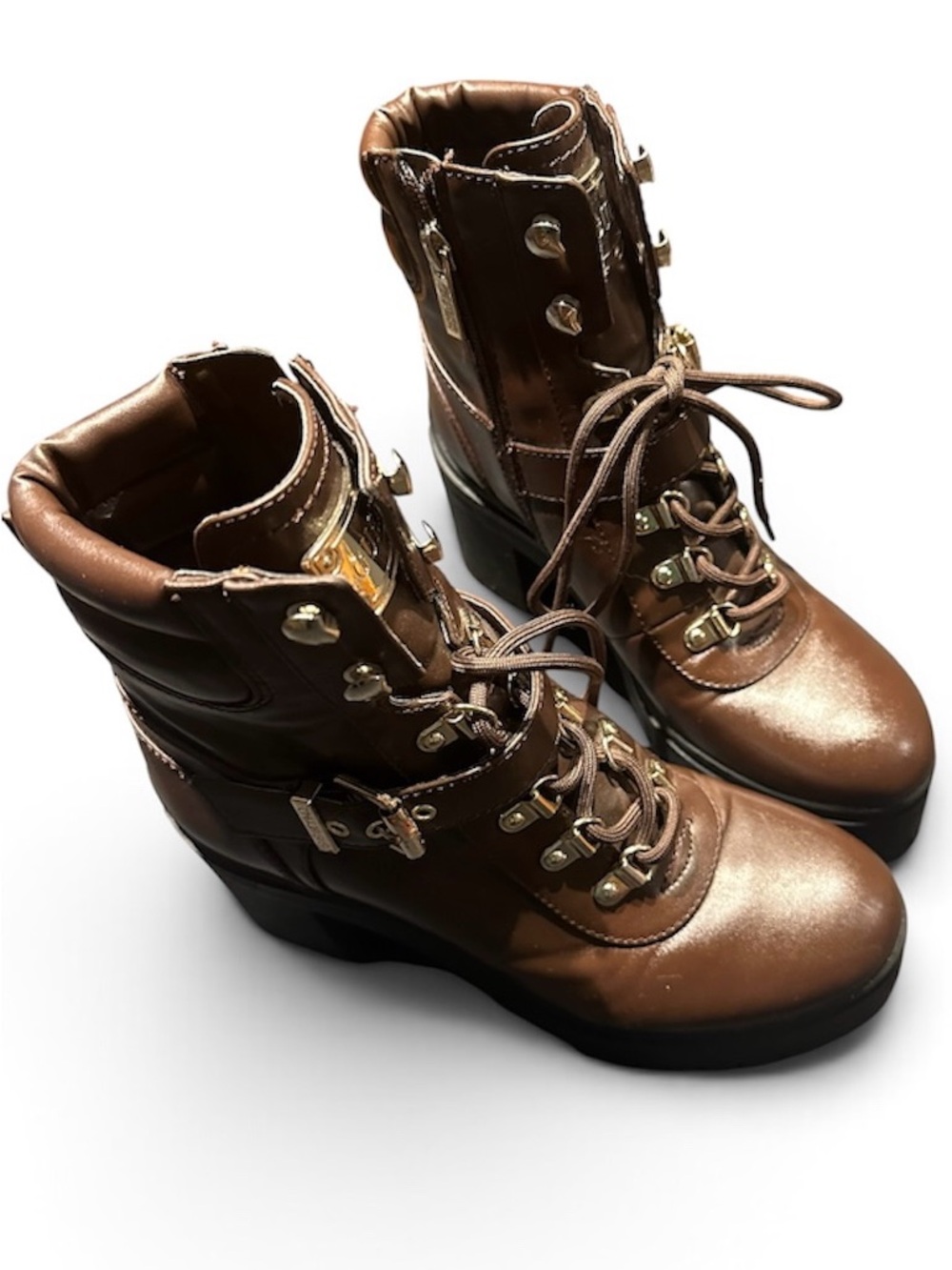 Guess Brown Lace-Up Ankle Boots